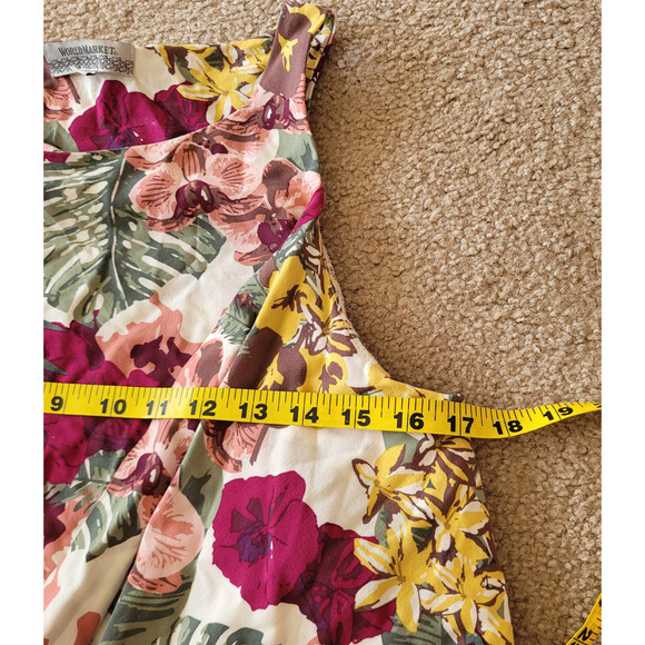 World Market Women's Tropical Tie Front Floral Sleeveless Dress. Size S/M‎ - Picture 9 of 10